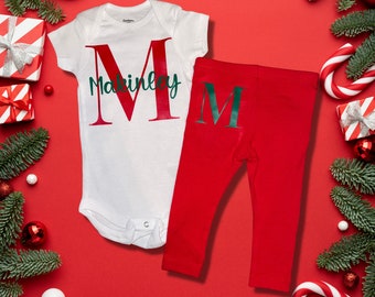 Baby Girls Personalized Christmas Outfit My First Christmas Outfit