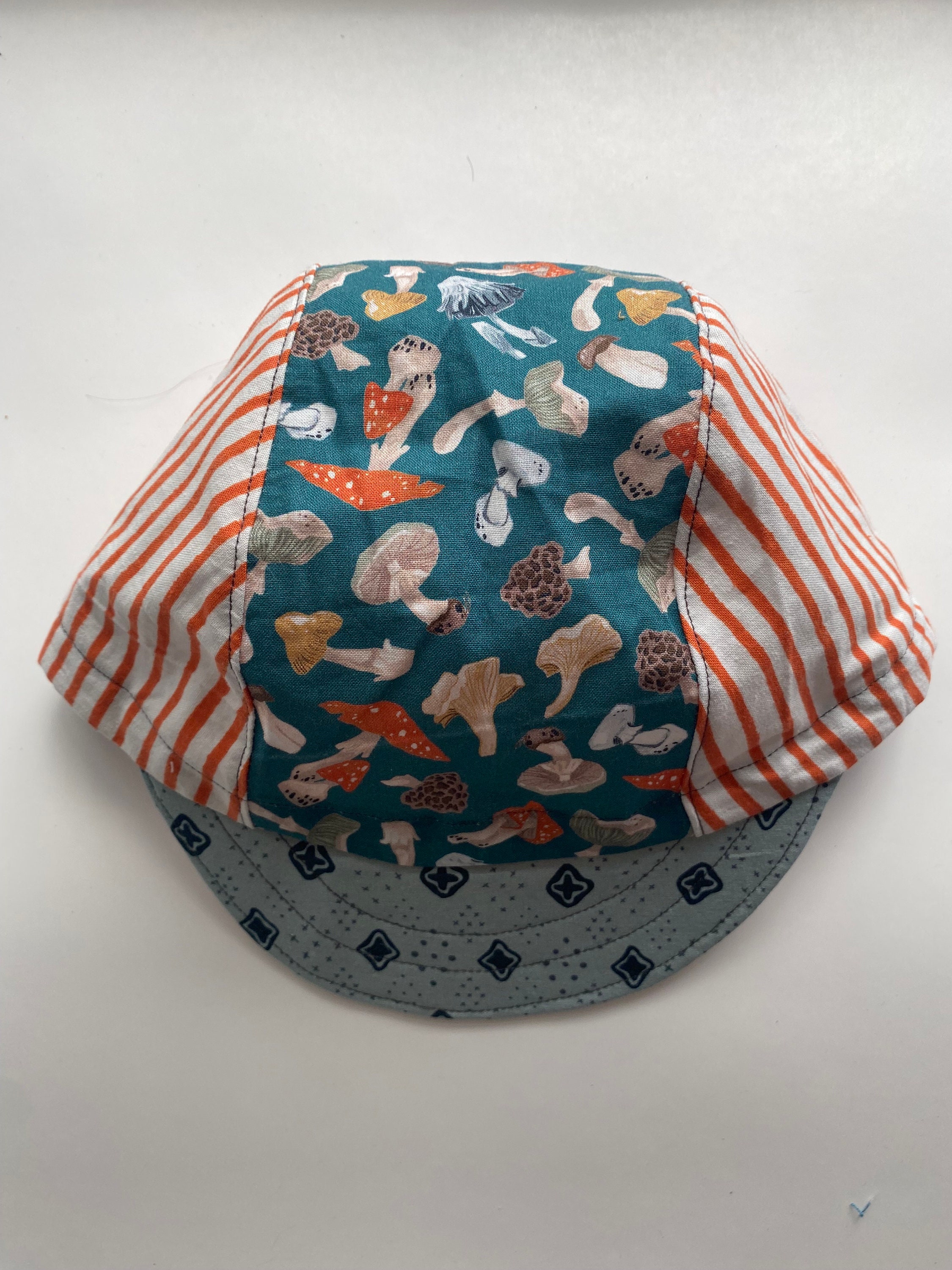 Kids hat Handmade cycling cap bike hat kids cycling cap baby hat 90s bike cap mushroom hat