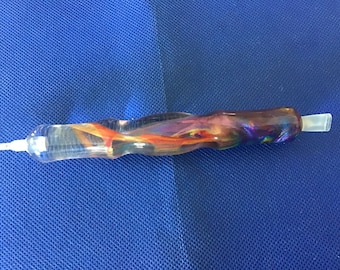 Hand poured and turned resin diamond art pen- "Blown Glass”