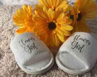 Children's personalised Flower Girl slippers Wedding day slippers Flower Girl Proposal Gift