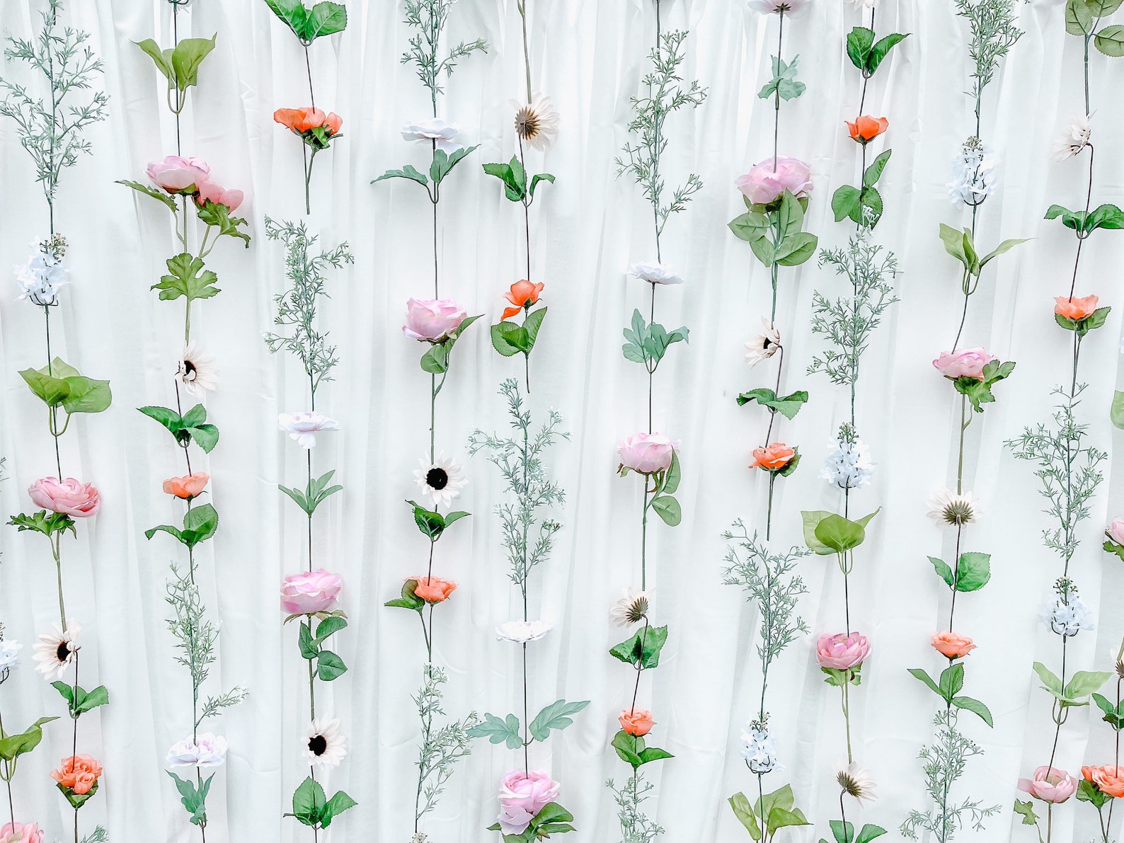 Hanging Artificial Flower Wall Backdrop Etsy