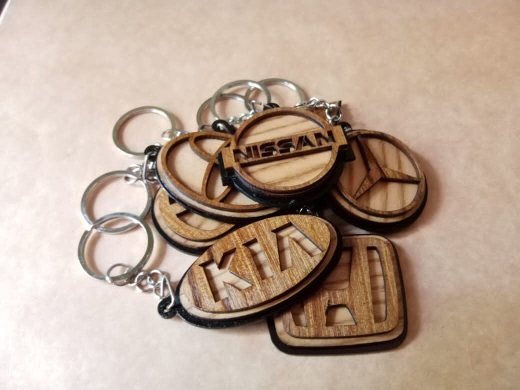 Wood Engraved vehicle key tag light weight key chain Car Key Etsy