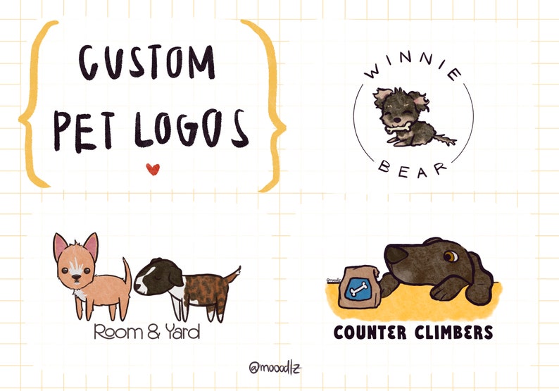 Custom Pet Logo // Hand-drawn Pet logo // Pet business Logo // Custom Logo Design // Cute Pet Logo // Unique Logo Design image 6