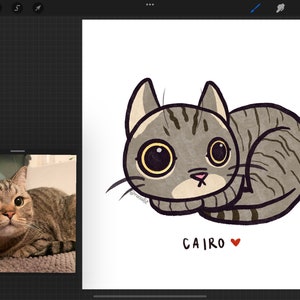 Cute Hand Drawn Cartoon Pet Portrait // Custom Pet Portrait // Personalized Cat Illustration // Personalized Dog Art image 9