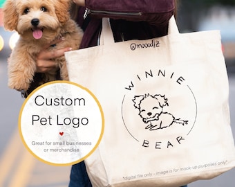 Custom Pet Logo // Hand-drawn Pet logo // Pet business Logo // Custom Logo Design // Cute Pet Logo // Unique Logo Design