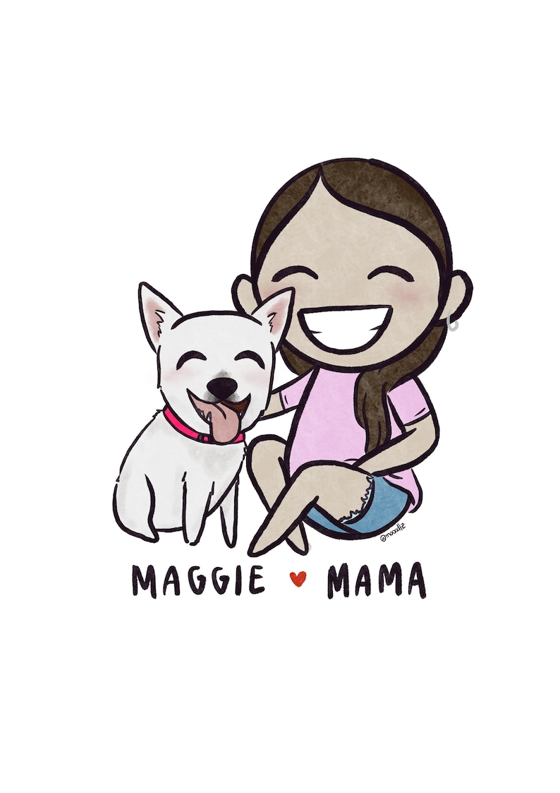Custom Pet Family Portrait // Cute Hand Drawn Cartoon Pet Portrait // Personalized Cat Art // Personalized Dog Illustration image 5