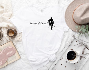 Throne of Glass & Aelin's silhouette _ White T-Shirt PRE-ORDER
