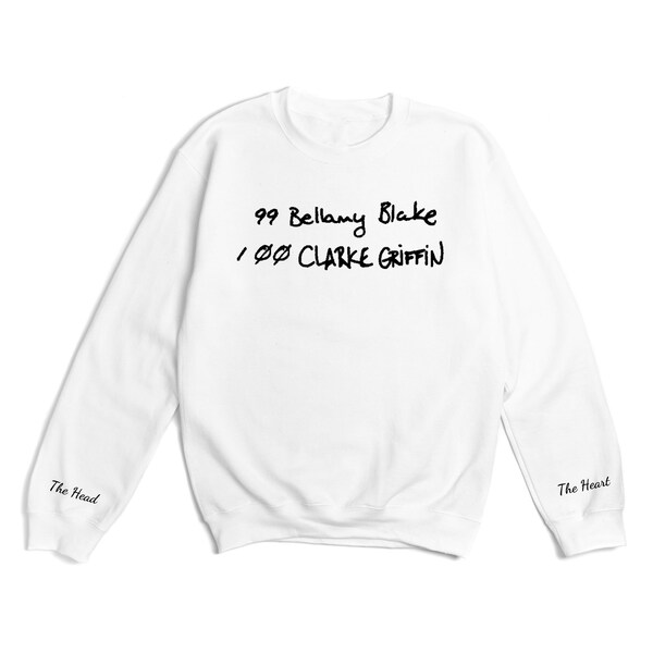 The 100 Clarke & Bellamy _  White Sweatshirt PRE-ORDER