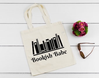 Bookish Babe _ Medium Natural Tote Bag (Pre-Order)