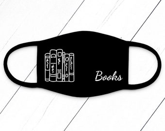 Stack of Books _ Face Mask PRE-ORDER _ Black