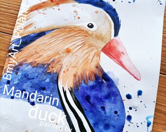 watercolour mandarin duck