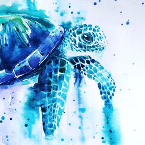 sea's turtle print on canvas or paper 50x50cm or 60x40cm