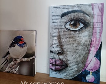 AFRICAN WOMAN Druck auf Leinwand 60x40cm