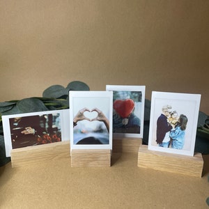 Wooden Photo Holder Stand // Personalised Instax Mini Display // Freestanding Picture Base // Photo Stand // Birthday Gift // Wedding Table