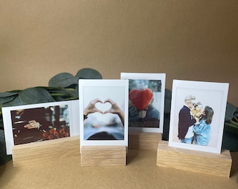 Support photo en bois // Affichage Instax Mini personnalisé // Base d’image autoportante // Support photo // Cadeau d’anniversaire // Table de mariage