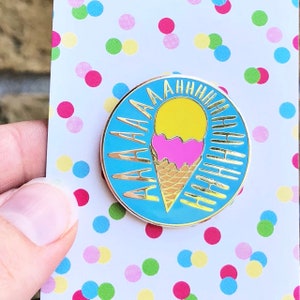 ice cream enamel pin, cute enamel pin, funny enamel pin, Christmas gift, birthday gift, pins for backpacks, lapel pin, stocking filler