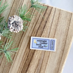 midnight reader book club sticker, late night reader sticker, bookish kindle sticker