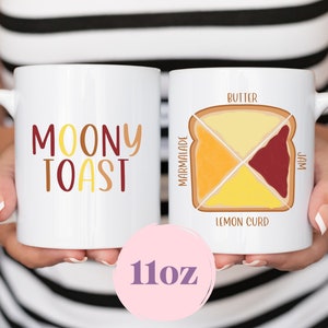 moony toast ceramic mug, 11oz or 15oz mug, wolfstar mug, all the young dudes marauders mug