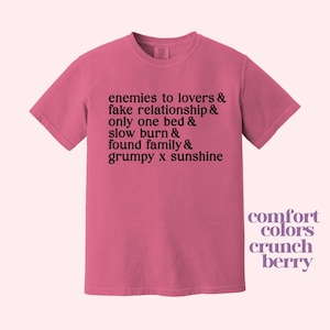 book tropes (on comfort colors) shirt, fanfiction tropes, bookish shirt