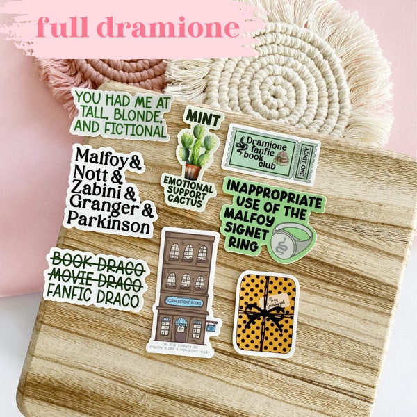Dramione fanfic sticker bundles, ao3 fanfiction stickers