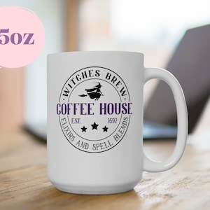 witches brew coffee house 11oz or 15oz mug, Halloween spooky mug, witchy magic coffee mug, magical apothecary