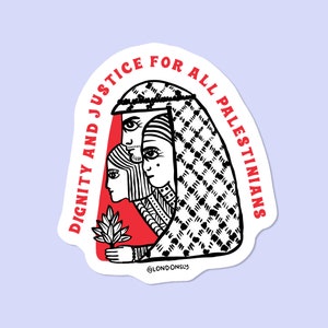 Palestina Justice-klistermärke, Gratis Palestina-klistermärke, Handgjort Gaza-klistermärke, FREEPALESTINE, Vattentåligt, 50 % vinst donerat till välgörenhet