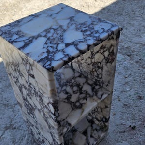 Calacatta Viola Marble Nightstand-Side Table-Shelves Table-Real Marble-Natural Stone-Home Decoration-Custom made-Manufacturer-USA FREE TAX image 5