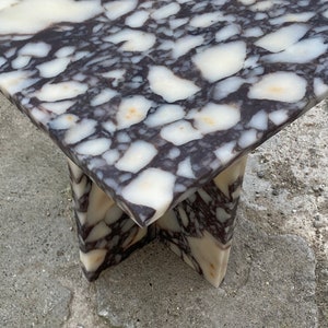 Calacatta Viola Marmor Beistelltisch, Luxus Marmor Beistelltisch, Schachbrett Calacatta Viola Couchtisch, modernes Wohndekor, kostenloser Versand Bild 6