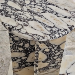 Calacatta Marble Table-Modern Table-Nightstand-Real Marble-Custom made-Home Decoration-Stone Decor-manufacturer-Quality Marble-USA FREE TAX