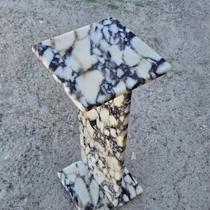 Calacatta Viola Marble End Table: Handmade Home Decor (9.8x25.1 inch)