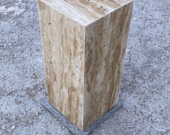 Travertine marble stone table - Travertine cube coffee table -End table-side table -nightstand-coffe table-Big pedestal - big base
