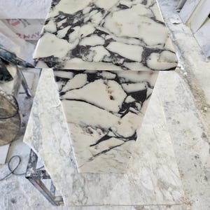 Calacatta Viola Marble End Table-Side Table-Modern Home Decor-Real Marble-Manufacturer -USA FREE TAX image 7