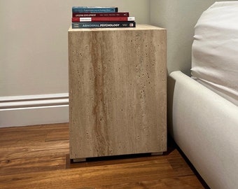 Travertine Marble Nightstand-Marble Cube-Base-Home Decor-Bedroom Decor-Custom Made-Quality Marble-Quality workmanship