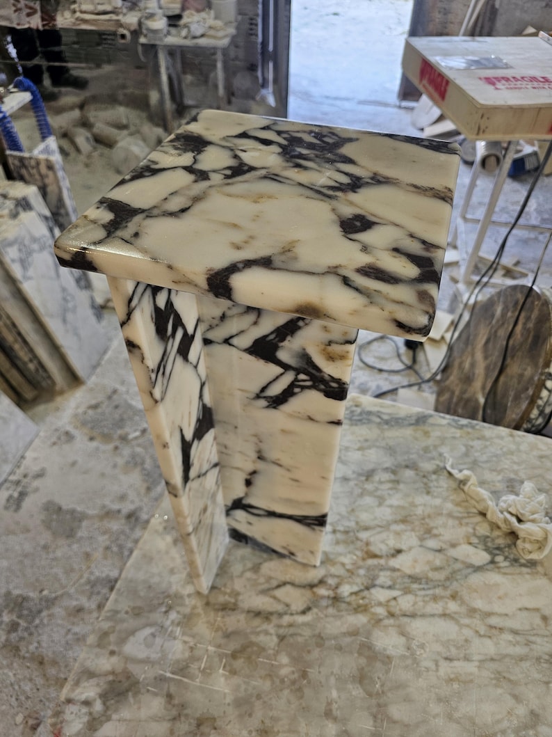 Calacatta Viola Marble End Table-Side Table-Modern Home Decor-Real Marble-Manufacturer -USA FREE TAX image 8
