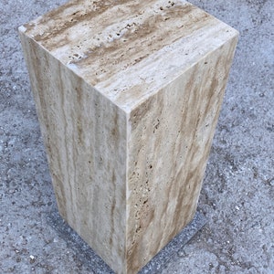 Travertine marble cube-Vip table cube-End table-side table -nightstand-coffe table-Big pedestal - big base