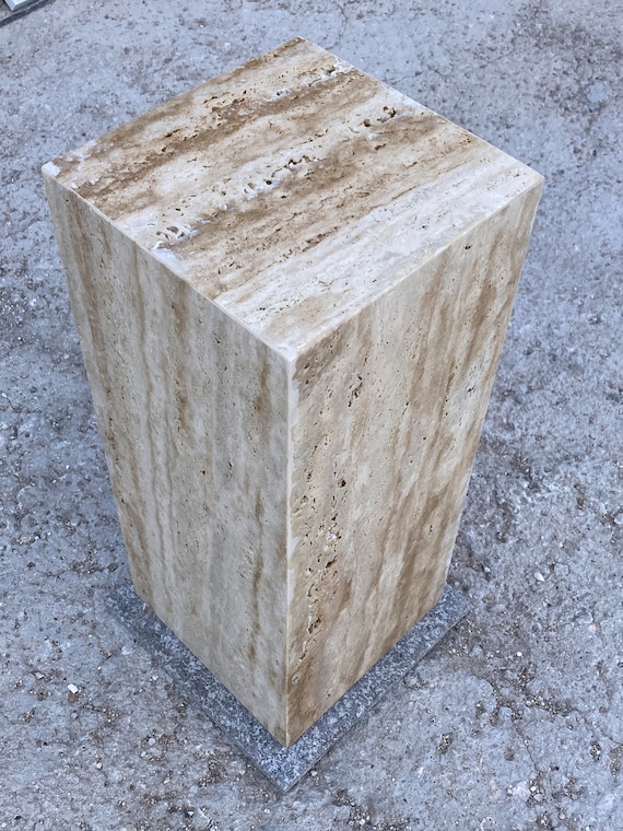 Travertine marble cube-Vip table cube-End table-side table -nightstand-coffe table-Big pedestal - big base