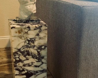 Calacatta Viola Marble Cube Table-marble base-calacatta base-stone base-modern home decor -Custom made-Quality marble-Manufacturer
