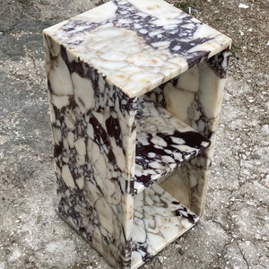 Calacatta viola marble nightstand- stone table - table with shelves -side table with shelves -nightstand with shelves-decor-furniture-furnit