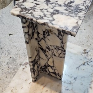 Calacatta Viola Marble End Table-Side Table-Modern Home Decor-Real Marble-Manufacturer -USA FREE TAX image 2