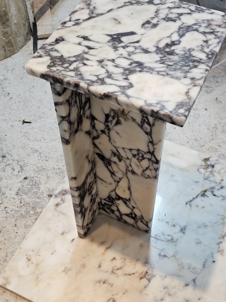 Calacatta Viola Marble End Table-Side Table-Modern Home Decor-Real Marble-Manufacturer -USA FREE TAX image 2