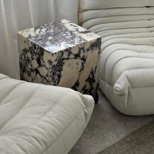 Calacatta viola marble cube table -side table -end table -coffe table -base-home living decor -Office decor-Furniture- Nightstand