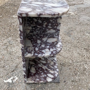 Calacatta viola marble stand- nightstand- corner table - side table -End table -Hand made-nightstand with shelf-marble stand-