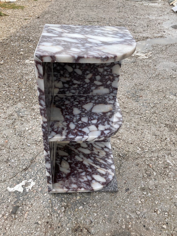 Calacatta Marble Nightstand Shelf-End Table-Side Table-Home Decoration-Real Marble-Stone furniture-Custom made-(23.6x11.8)-USA Free tax