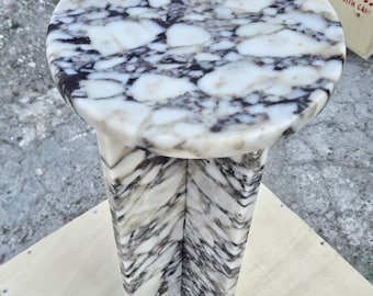Calacatta viola marble side table or Sofa end table-Luxury marble table, It is made of real stone.24.4hx9.8w -Best-selling model