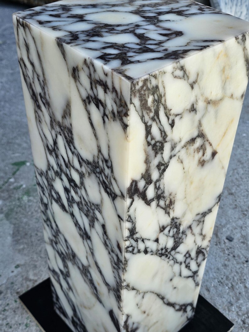 Calacatta Viola Marble Cube Table-marble base-calacatta base-stone base-modern home decor -Custom made-Quality marble-Manufacturer image 3