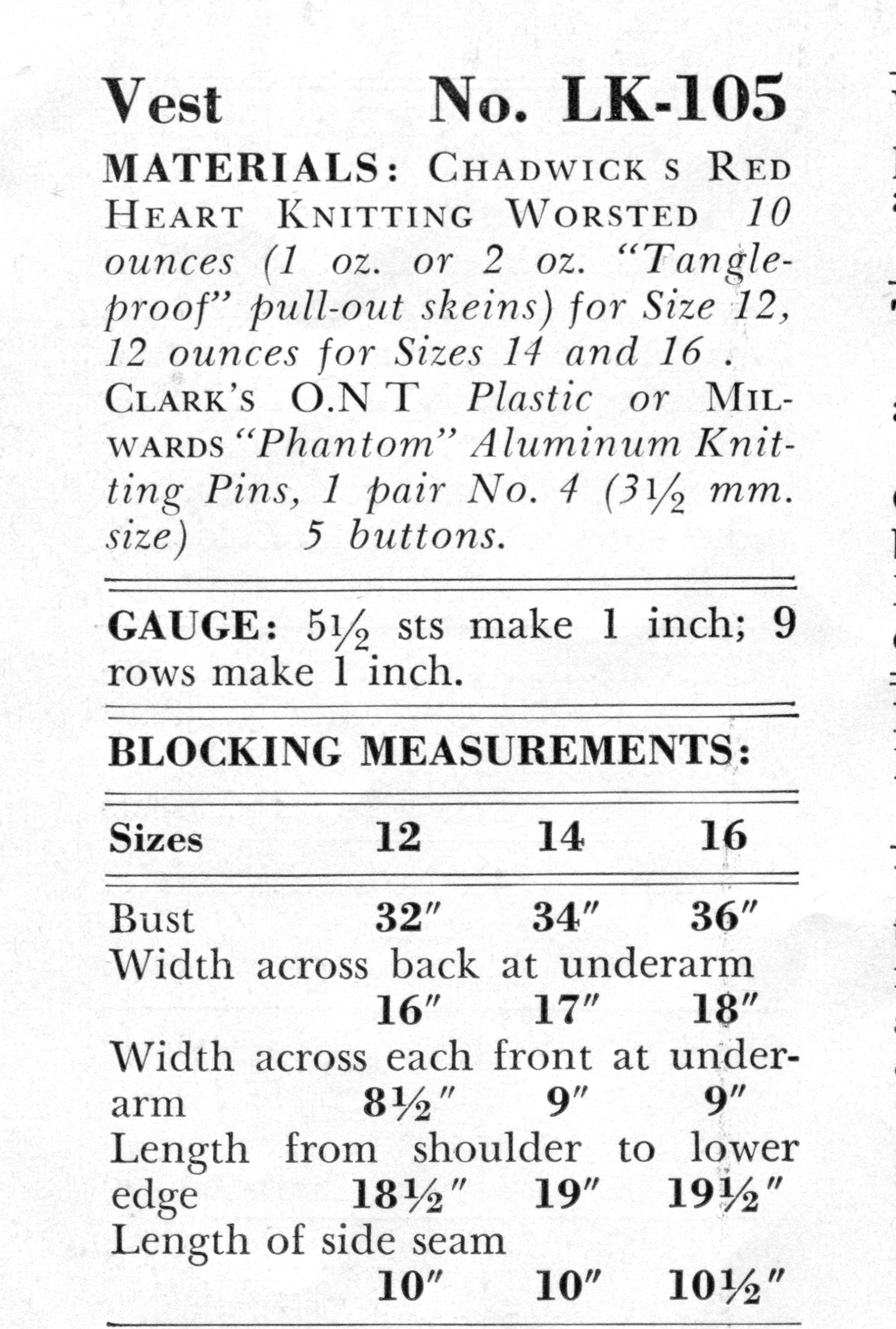 Knitted Button Vest Women s Vintage Pattern PDF Instant Download Etsy