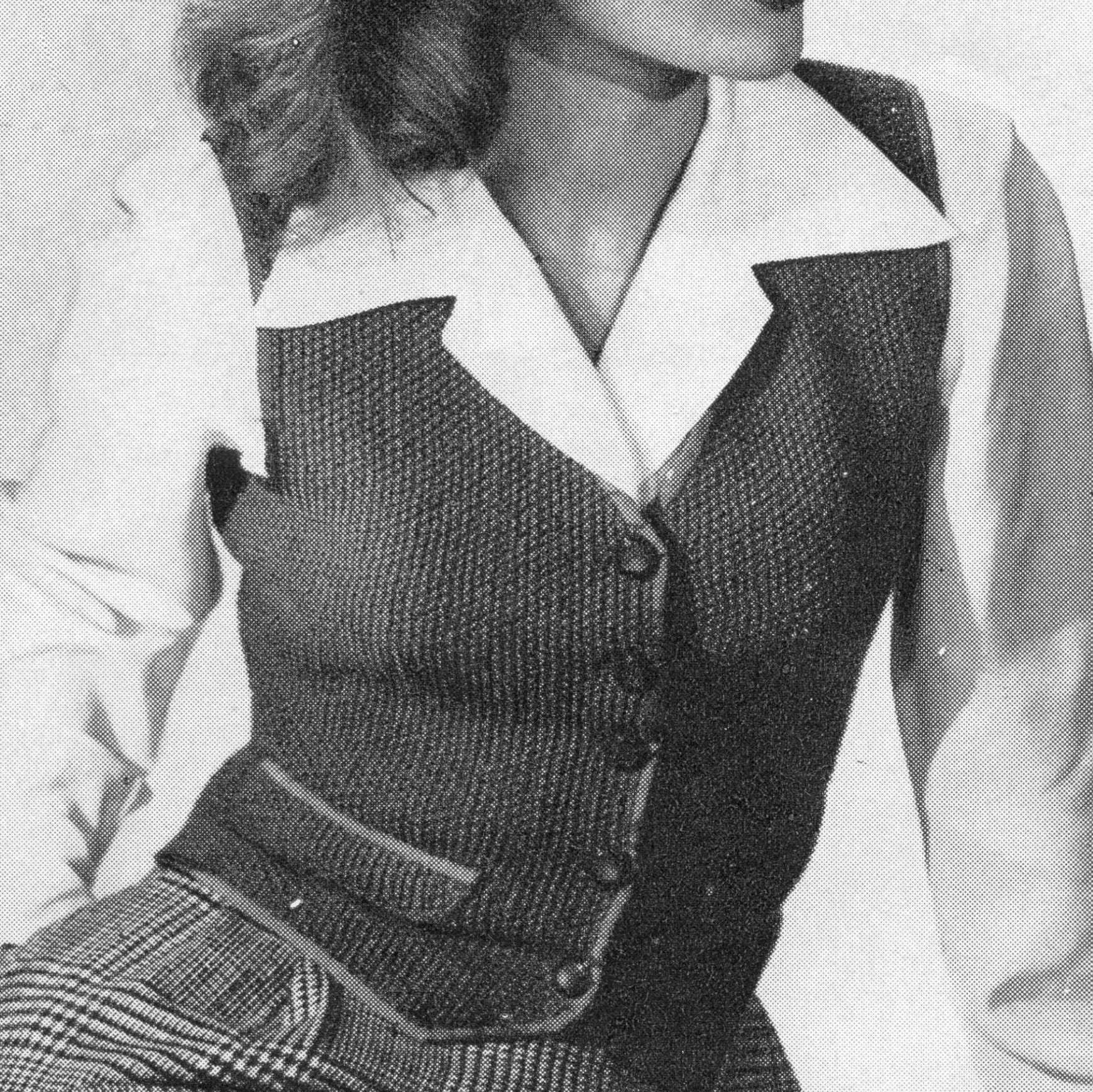 Pull Gilet Vintage Femme XL – Tricot Motif Abstrait – Boutons – Cardigan