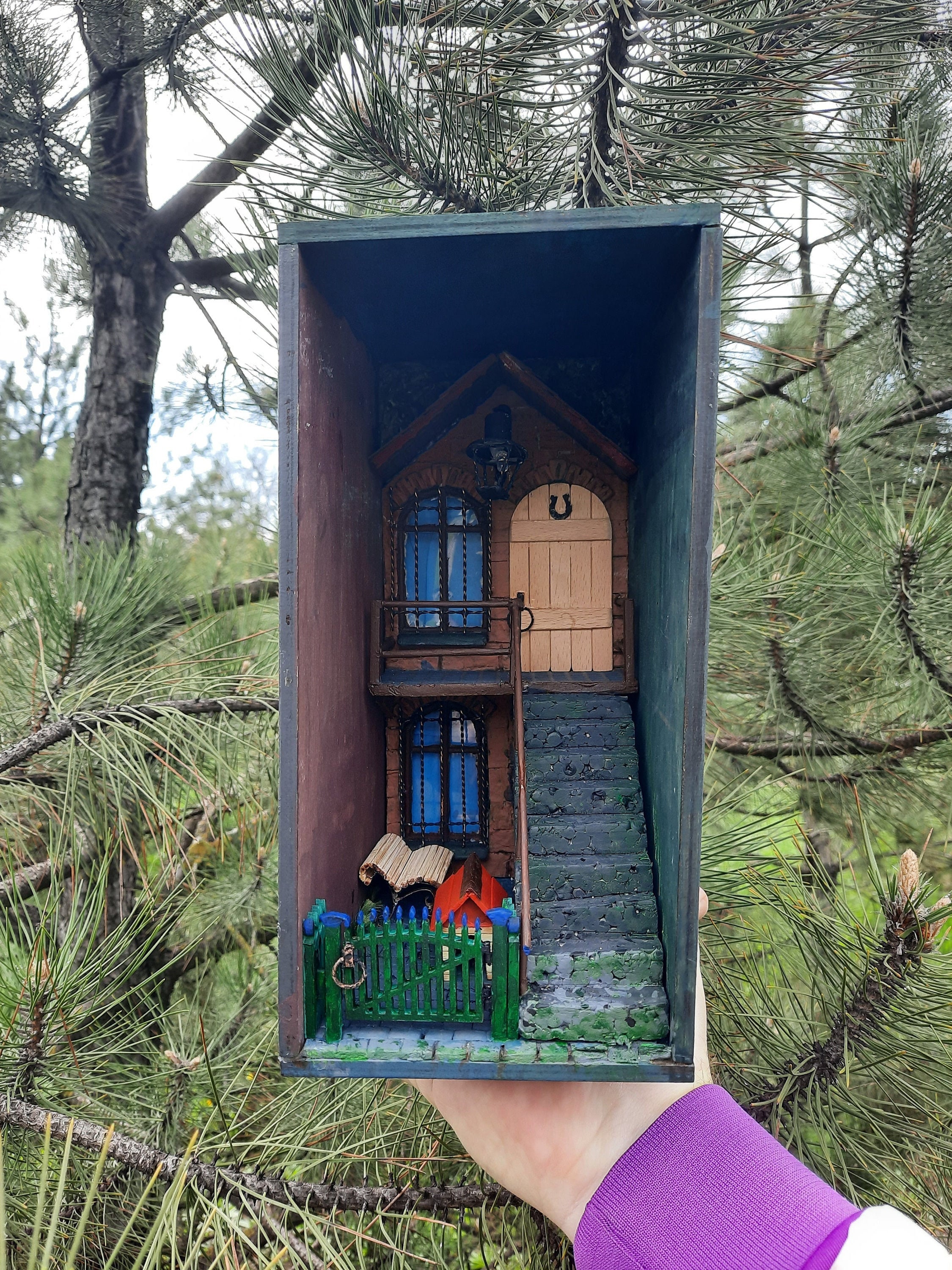 Book nook bookshelf insert diorama miniature sweet home etsy