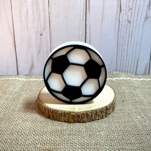 Wood Soccer Ball - Sports Decor - Soccer Tiered Tray - Boys Girls Room Decor - MLS Soccer Futbol Game Display