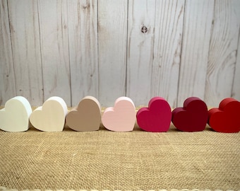 Small Wood Hearts - Valentine's Tiered Tray Decor - Valentine Heart Shelf Sitter - Love Home Decor - Wedding Display